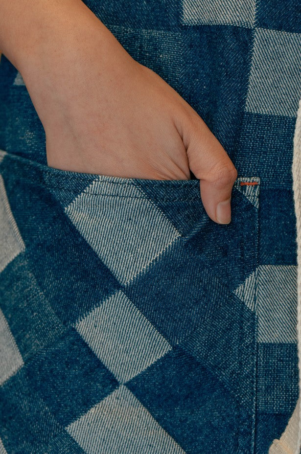 MANDIL TOKYO DENIM AJEDREZ AZUL OSCURO