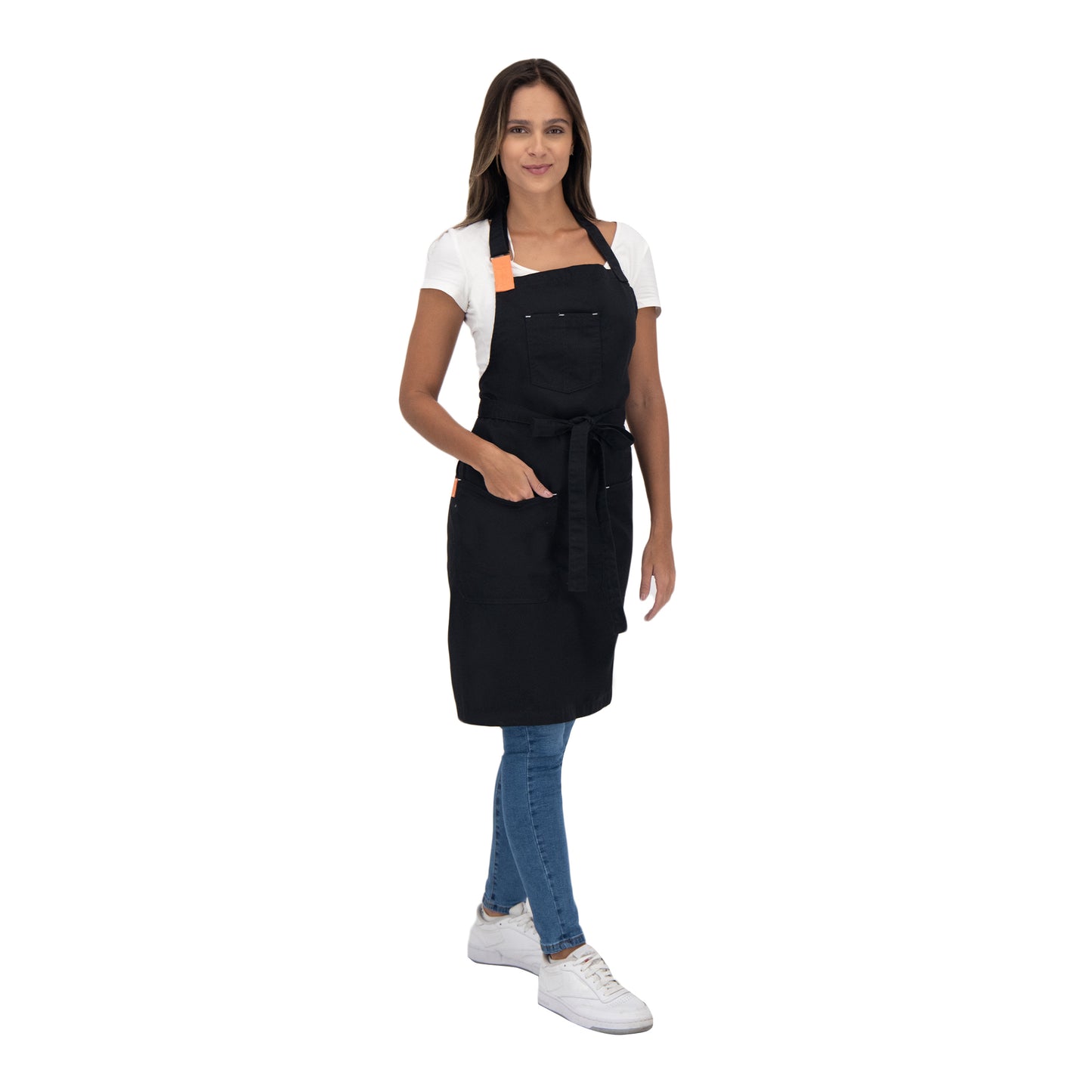 MANDIL TOKYO NEGRO( NARANJA )