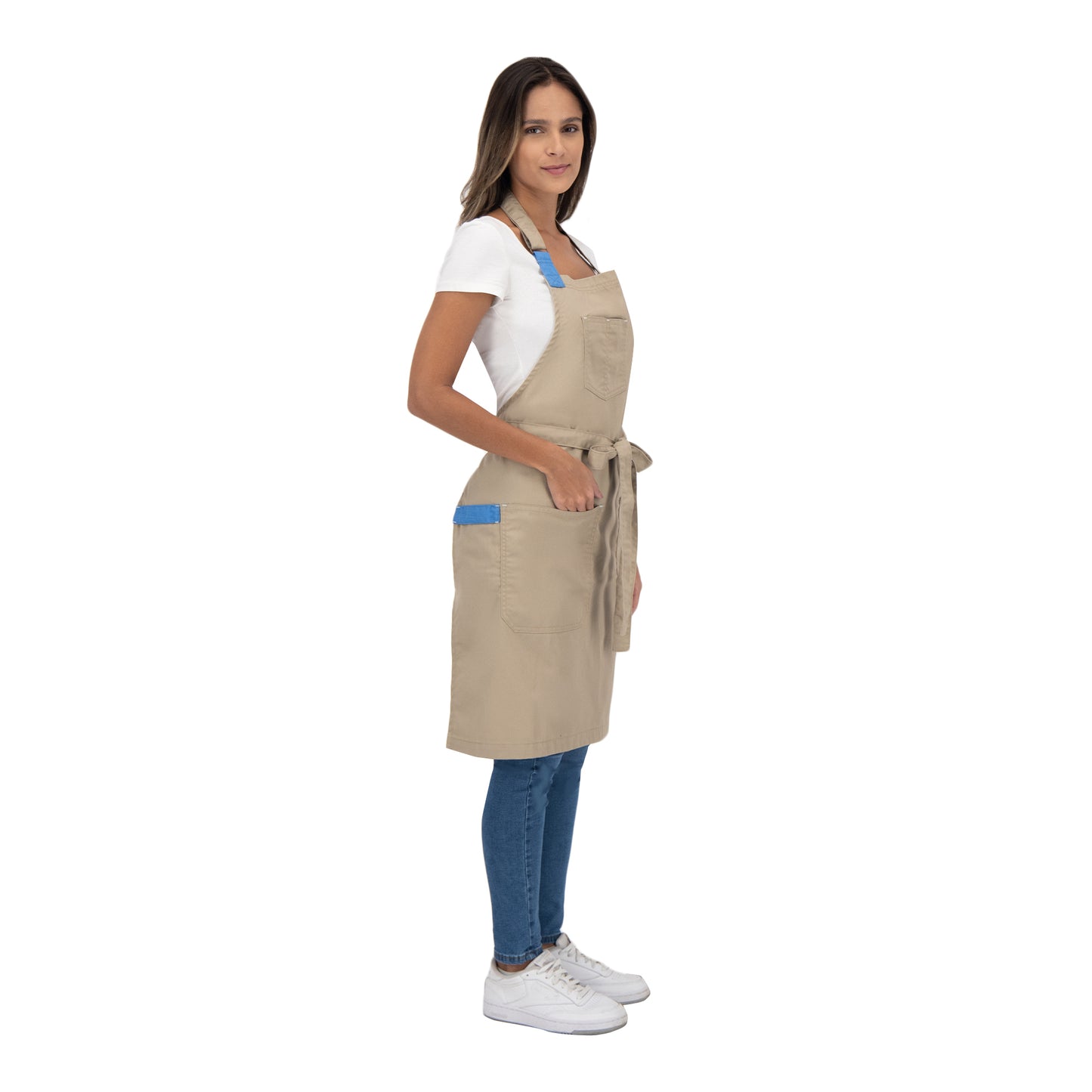 MANDIL TOKYO BEIGE (AZUL CIELO)