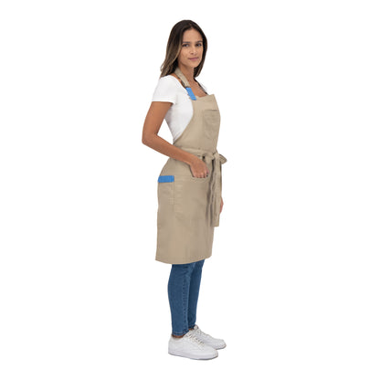 MANDIL TOKYO BEIGE (AZUL CIELO)