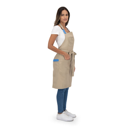 MANDIL TOKYO BEIGE (AZUL CIELO)