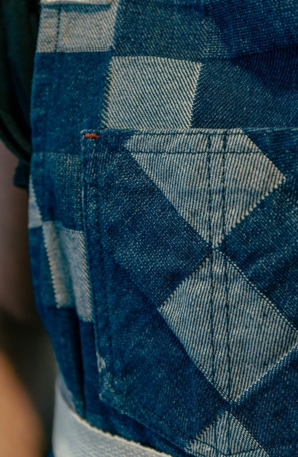 MANDIL TOKYO DENIM AJEDREZ AZUL OSCURO