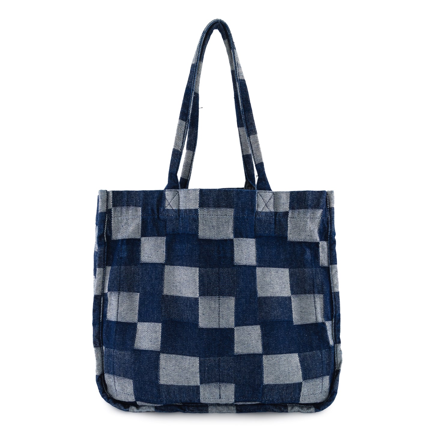 TOTE BAG VIENA  CUADROS AZUL OBSCURO